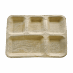 10"X12" Partition Areca plate with 5 Compartments | Pack of 25 | Disposable Pakku Mattai Thattu |Variety Rice plate
