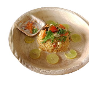 10 inch areca plate with puloa