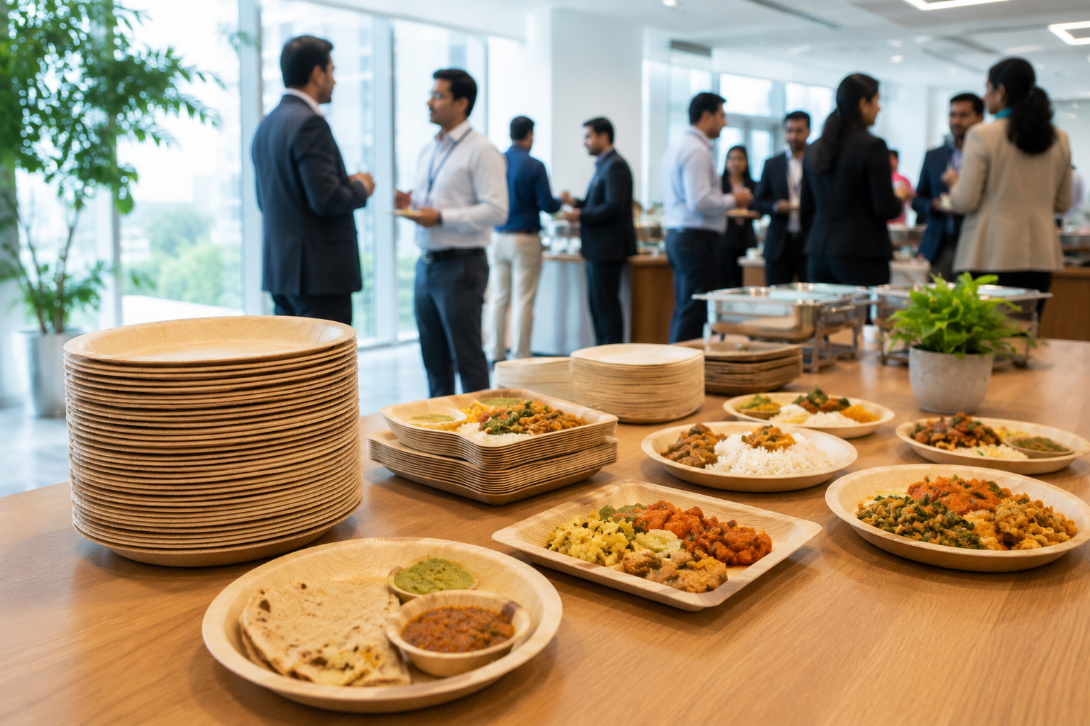 Areca plates for Corporate Events
