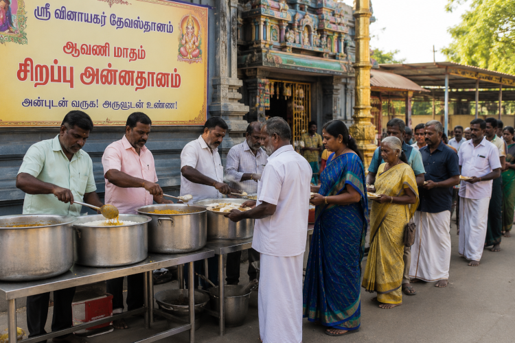 Areca plates for Temple Annadhanam